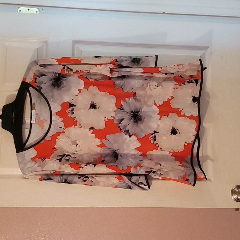 Calvin Klein Floral Blouse 2X